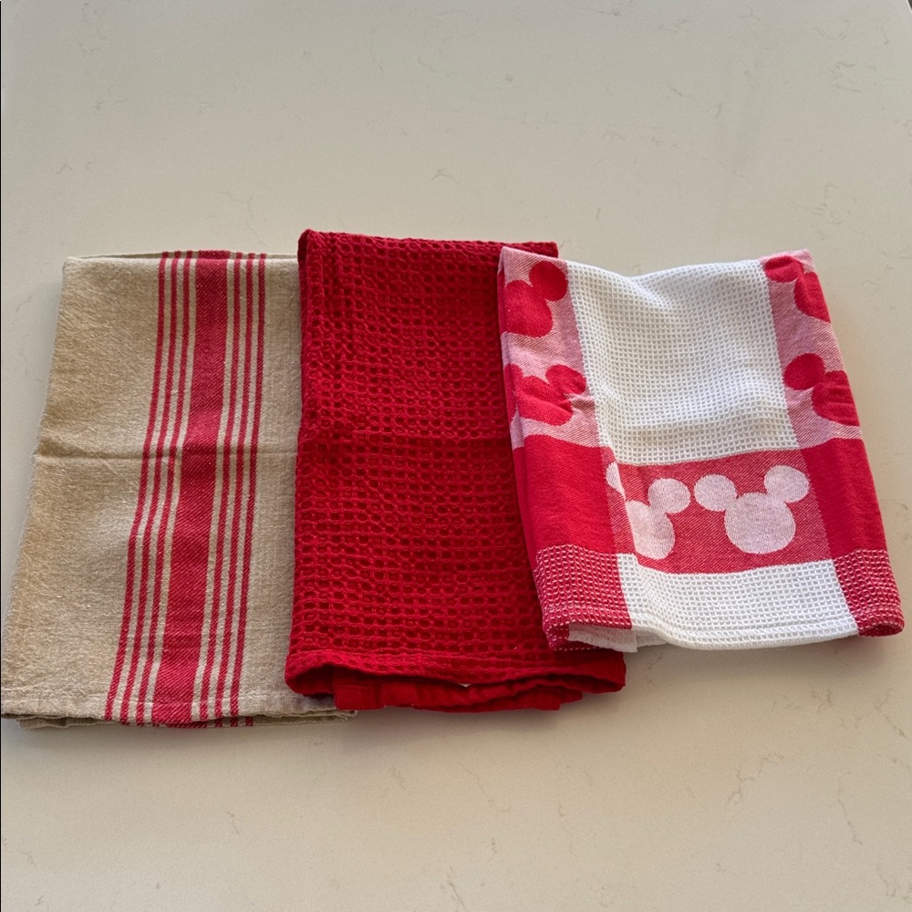 Disney Red and White Mickey Kitchen Towel Matching Mixed Set
